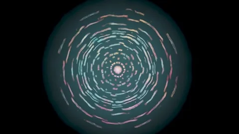 Circular motion of colored lines creating a vortex effect Stock Footage 337383952