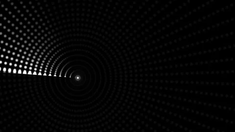 Circular motion of dots creating patterns in black Stock Footage 339306061
