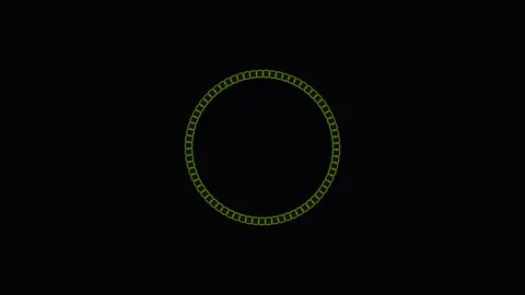 Circular motion of green lines on a black background Stock Footage 338227210