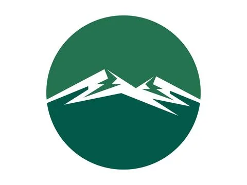 Circular Mountain Badge Design Icon Vector Design Stock Illustration