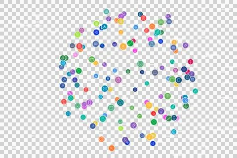 Circular multi colored computer icons Stock Illustration