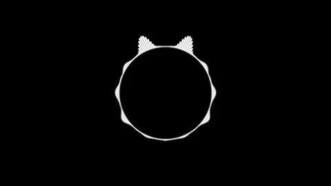 Circular music pulse visualizer on black background, rhythmic sound wavefor.. 스톡 동영상 346070782