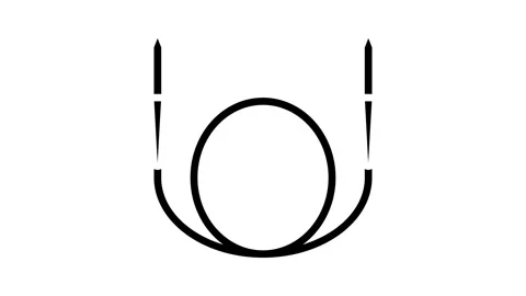 Circular needle knitting wool glyph icon animation Stockbeeldmateriaal 326155739