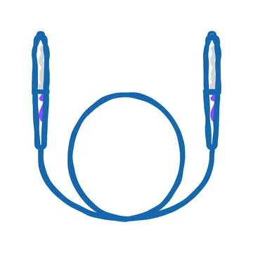 Circular needle knitting wool icon doodle illustration Illustrazione stock