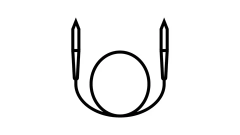 Circular needle knitting wool line icon animation Stock Footage 326134200