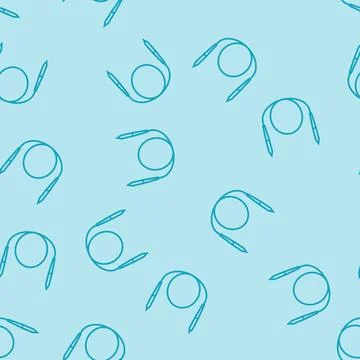 Circular needle knitting wool line seamless pattern 库存插图
