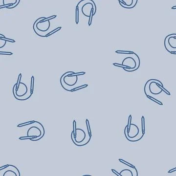 Circular needle knitting wool line vector seamless pattern Illustrazione stock