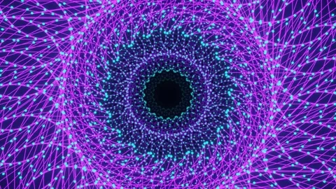 Circular neon animated looped background Stock Footage 203439703