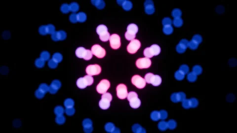 Circular Neon Bokeh On Black Video stock 288020030