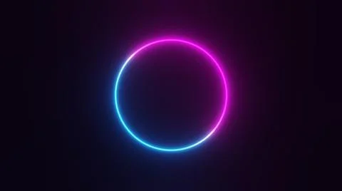 Circular neon frame sign 3D render illustration Stock Illustration