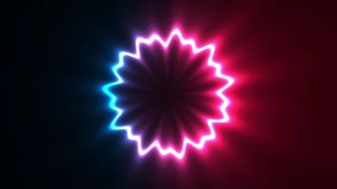 Circular Neon Light Rotating Animation With Dark Background I Stock Footage 247760577