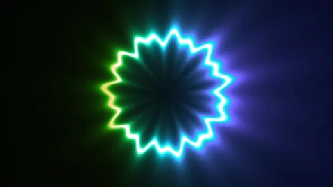 Circular Neon Light Rotating Animation With Dark Background III Stock Footage 247760582