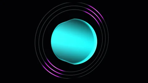 Circular neon lights pulse with energy on a dark background Video stock 342517254
