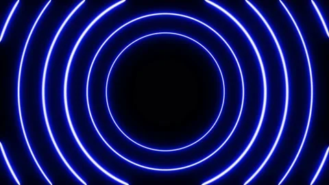Circular neon lines blue Stock Footage 201299745