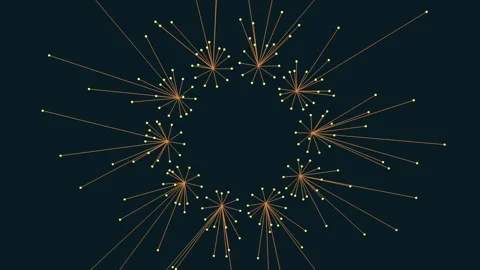 Circular network of dots and lines forming intricate pattern Stock Footage 311600114