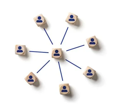 Circular network with an element in the middle on a white background Foto stock
