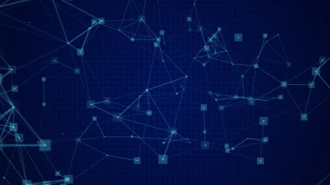 Circular Network Technology Plexus Connection Video Animated Background Stock Footage 338068277