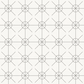 Circular node connection pattern, seamless pattern in line design. circle, node Illustrazione stock