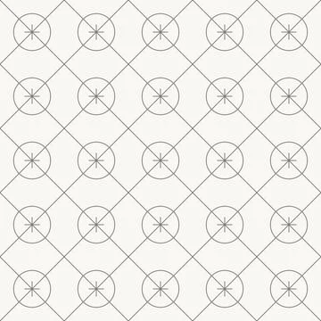 Circular node diamond grid pattern, seamless pattern in line design. circle Stockillustratie
