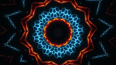 Circular object with many lights. Kaleidoscope VJ loop Stock Footage 251986944