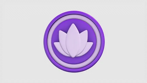 Circular Object with Raised Lotus Flower Design Stock Footage 308021261