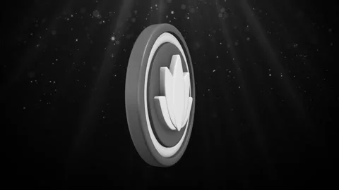 Circular Object with Raised Lotus Flower Design Background Loop Stock Footage 308021268