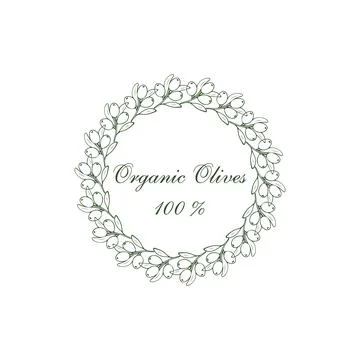 Circular Olive frame on a white background Stock Illustration