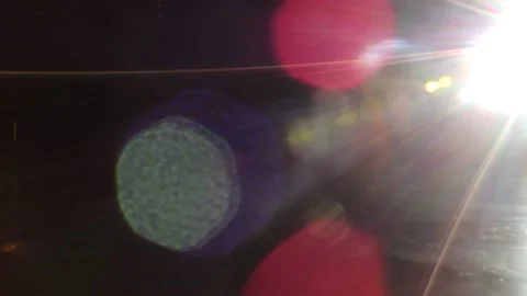 Circular optical camera red green blue rainbow sun light lens flare effect Stock Footage 141259547