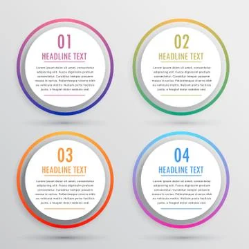 Circular options for infographics with four steps Stock Illustration