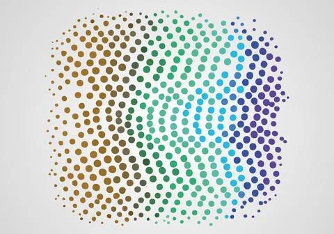 Circular ornament. Pattern of dots, particles, molecules, fragments. Stockillustratie