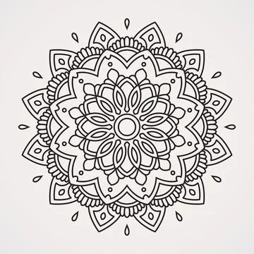 Circular ornaments with a combination of cherry blossoms and beautiful orna.. Illustrazione stock