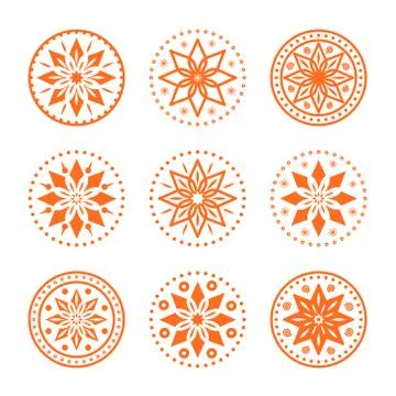 Circular ornaments set for design. Vector pattern 스톡 일러스트