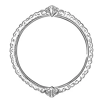 Circular ornate frame Stock Illustration
