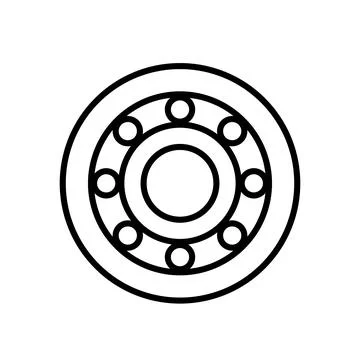 Circular Outline of a Bearing with Dot Pattern and Inner Circle Design Stock Illustration