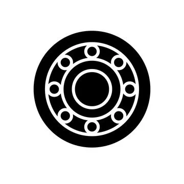 Circular Outline of a Bearing with Dot Pattern and Inner Circle Design Stock Illustration