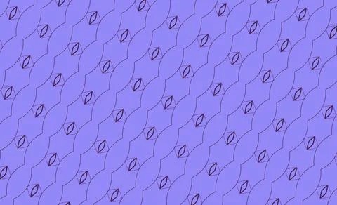 Circular outline pattern single-line repeat pattern in pale rose, bright lavende Stock Illustration
