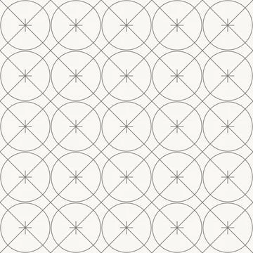 Circular overlap grid pattern, seamless pattern in line design. circle, overlap Stock Illustration