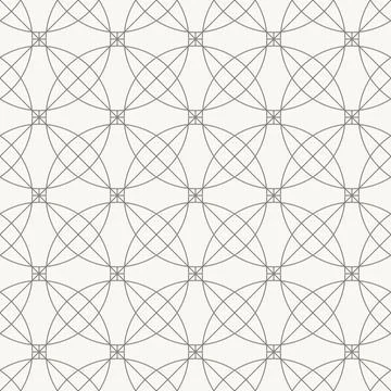 Circular overlapping lattice pattern, seamless pattern in line design. circle Stock Illustration