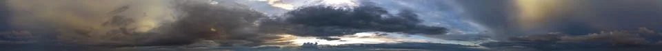 Circular panorama of a cloudy sky with clouds Stock Photos