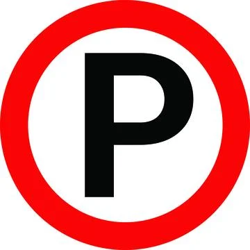 Circular Parking Zone Signal Stock Illustration