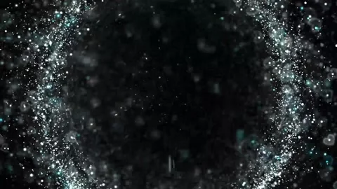 Circular particle ring silver loop Stock Footage 229454572