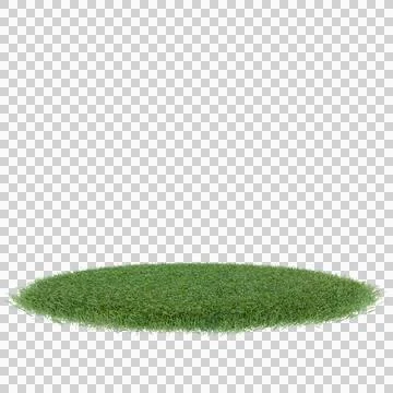 A circular patch of lush green grass on a transparent background. The grass.. Stock Photos