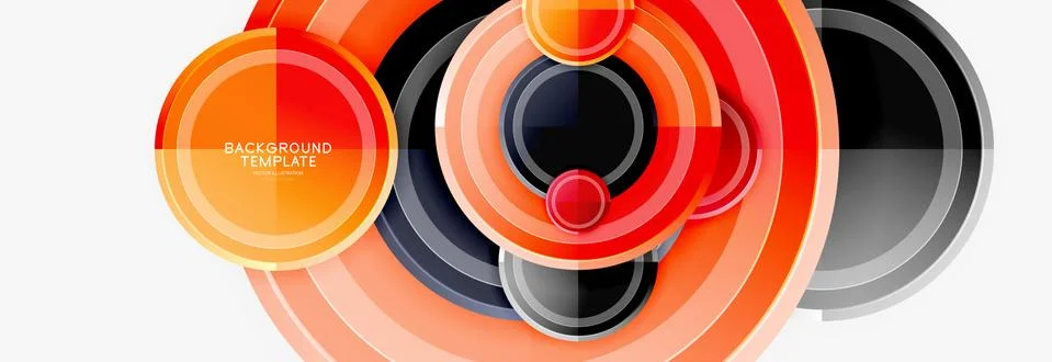 Circular pattern, abstract circles composition Stock Illustration