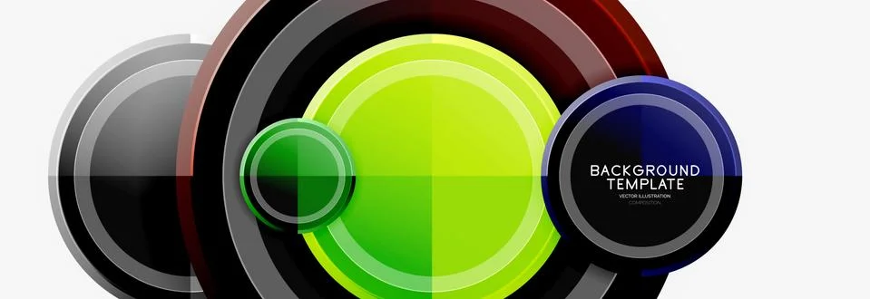 Circular pattern, abstract circles composition Stock Illustration