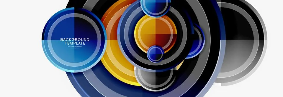 Circular pattern, abstract circles composition Stock Illustration