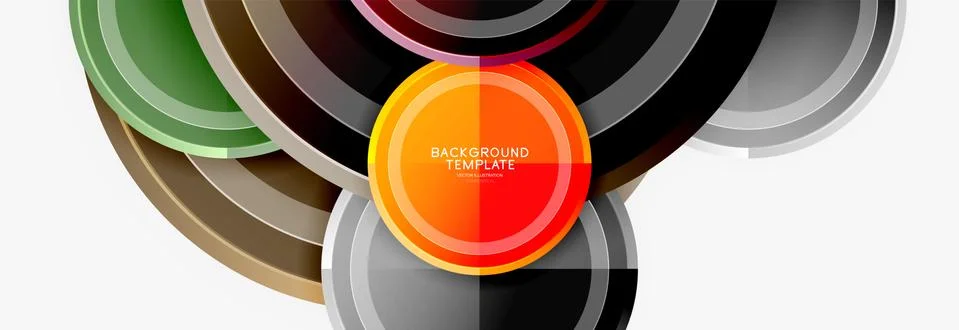 Circular pattern, abstract circles composition Stock Illustration