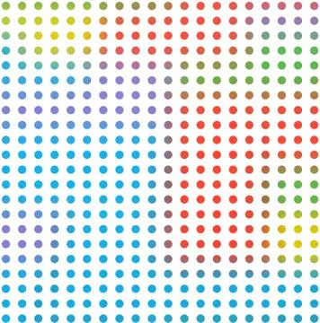 Circular pattern against colorful blurry bold background of basic colors Stock Illustration