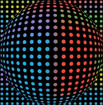 Circular pattern against colorful blurry bold background of basic colors Stock Illustration