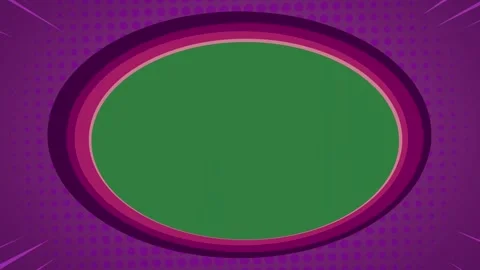Circular pattern and red yellow speech bubble stripe isolated on green screen 스톡 동영상 336885623