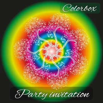 Circular pattern on the background with a rainbow Stock Illustration